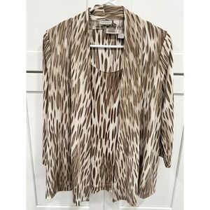 Easywear by Chico's Animal Print‎ Tank Top & Cardigan Set - Size 0